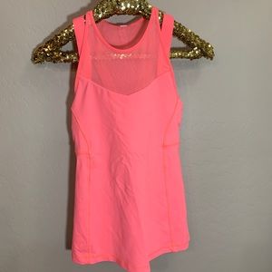 Lululemon neon pink tank with built in bra